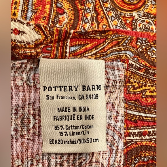 Pottery Barn Vintage Paisley Linen Napkins Set of 12 - Picture 13 of 15